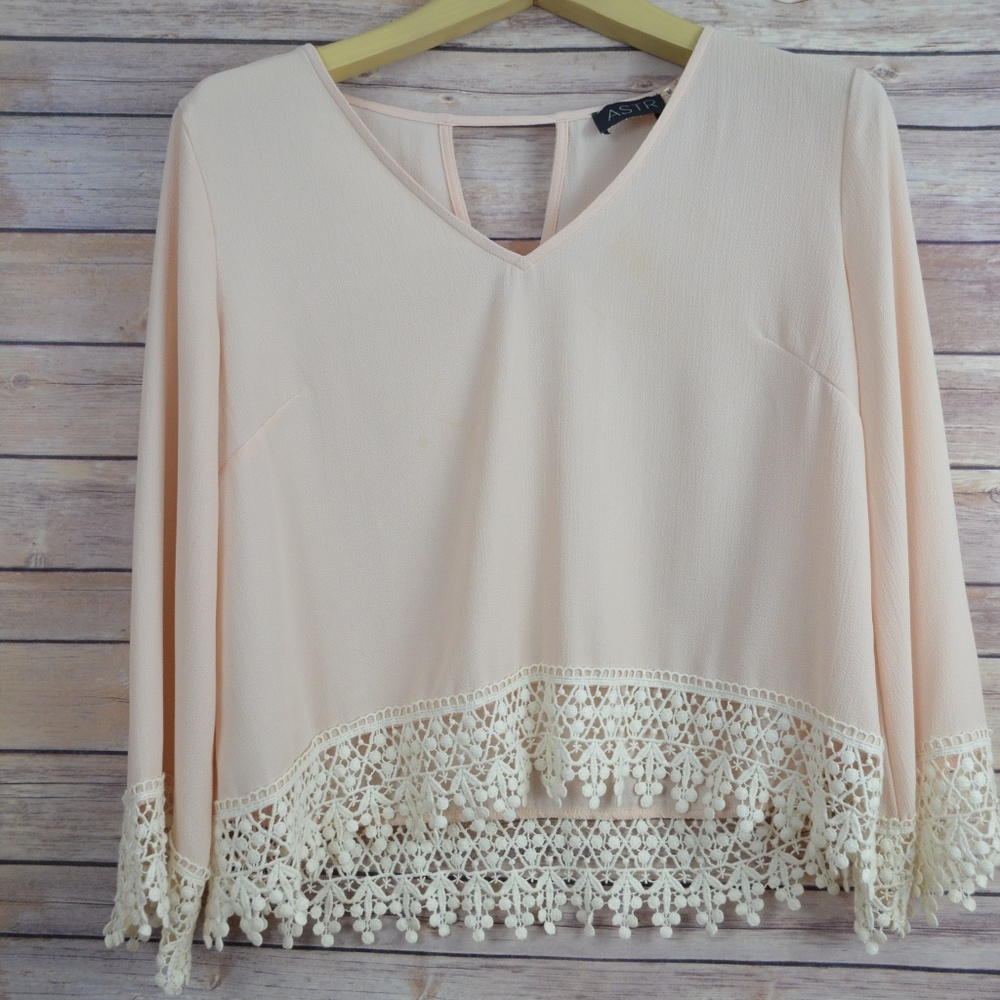 ASTR Lace Trimmed Top - Picture 1 of 4